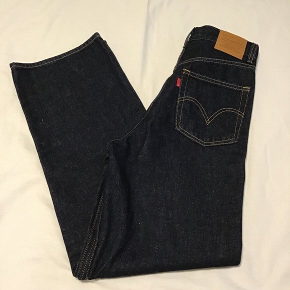 Levi's Denim - Levi's High Loose Ample Haut Jeans in Dark Blue Denim Wash